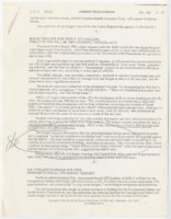 ["Page from 'Current Developments' which suggests the budget request for EEOC (Equal Employment Opportunity Commission) is inadequate and will have a negative impact on EEOC's ability to enforce ADA (Americans with Disabilities Act) for fiscal year 1992"]