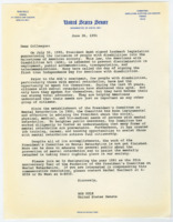 ["Letter from Senator Bob Dole to Senate colleagues proposing a resolution designating the year 1991 as the 25th Anniversary Year of the Formation of the President's Committee on Mental Retardation"]