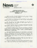 ["Remarks by Secretary of Labor Elizabeth Dole at the Department of Labor Hall of Fame Ceremony event celebrating four inductees into the hall of fame."]