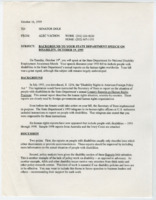["In this memorandum, Alec Vachon provides Senator Bob Dole with background information for his upcoming speech at the Department of State regarding disability and human rights practices in Australia and Côte d'Ivoire."]