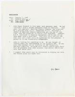 ["This memorandum includes information on John Hager's retirement and willingness to help with projects for Senator Dole."]