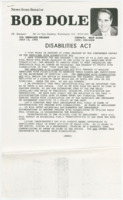 ["Newsletter from Senator Bob Dole supporting the final passage of the Conference Report on the Americans with Disabilities Act. Discusses the importance of its passage."]