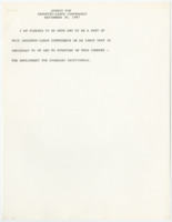 ["Speech, presumably by Senator Bob Dole, for the Industry-Labor Conference regarding the importance of employment of disabled individuals."]