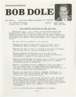 ["Press release by Senator Bob Dole regarding USGA (United States Golf Association's) refusal to allow disabled golfers to use carts in sanction tournaments."]
