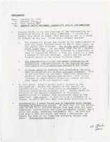 ["Memorandum regarding Senator William Frist's new position as Chairman of the Subcommittee on Disability Policy of the Labor Committee and challenges Frist may face."]