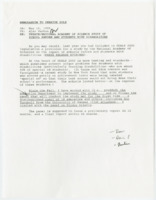 ["Memorandum with updates regarding GOALS 2000 and the inclusion of students with disabilities. Includes a list of members of the Commission on Behavioral and Social Sciences and Education Division on Education, Labor, and Human Performance Board on Testing and Assessment. Also includes news release from Senator Dole about the GOALS 2000 bill."]