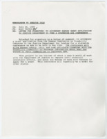 ["Memorandum with letters for signature in support of a grant application to fund a statewide conference on the Americans with Disabilities Act in Kansas. Includes Dole's letter of support."]