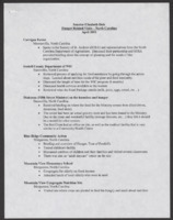 ["Summary of Senator Dole's Hunger Related Visits in North Carolina in April of 2003"]