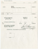 ["Letter from the World Institute on Disability informing the Dole Foundation of the bill. Includes a request for payment and a copy of the check from the Dole Foundation made out to the World Institute on Disability in the amount of $10,000 for \"Fulfillment of Second Phase of Contract.\""]