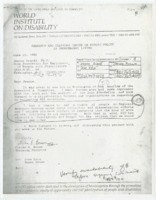 ["Proposal and contract for World Institute on Disability to research and collect resources on disability for the Dole Foundation"]