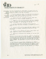 ["Contract for World Institute on Disability to research and collect resources on disability for the Dole Foundation, including creating an annotated bibliography"]