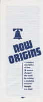 ["Leaflet by the National Organization for Women titled \"NOW Origins.\" Describes the origins and founding of the National Organization for Women."]