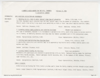 ["Outline style agenda detailing actions the Women's Equity Action League would like to see done in Congress. Items included are anti-abortion, pro-family planning, pro-Medicare expansion, pro-substance abuse assistance, anti-affirmative action and among other things, call for non-enforcement of Title IX."]