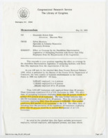 ["Memorandum to Senator Dole from the Library of Congress's Congressional Research Service regarding the effect on coverage by disability discrimination legislation of exempting facilities with fewer than fifty employees from the requirements of the law."]