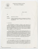 ["Memorandum from the American Law Division analyzing specific language used in the Americans with Disabilities Act. Language includes \"regarded as having an impairment\" and \"about to be discriminated against.\""]