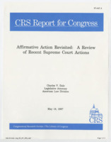["This report reviews five cases seen over the Supreme Court's two most recent terms. All are regarding upholding affirmative action to promote equal opportunity employment."]