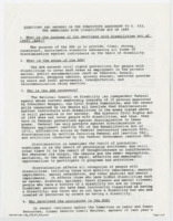 ["Questions and answers sheet providing in-depth details on the substitute amendment to  S. 933 (The Americans with Disabilities Act.)"]