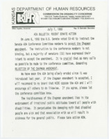 ["Newsletter announcing the Senate's vote to instruct the ADA Conference Committee to accept the Chapman amendment."]
