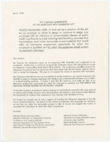 ["Dear Senator letter from the National Restaurant Association and other food industry groups asking for Congress to make a motion to recommit the conference report and accept the Chapman Foodhandling Amendment to the Americans with Disabilities Act"]