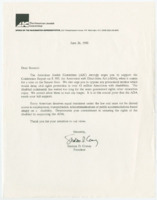 ["Dear Senator letter from Sholom D. Comay, President of the American Jewish Committee, expressing their support for the Conference Report on the Americans with Disabilities Act."]