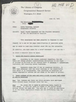 ["Letter to a member of Congress from the Library of Congress's Congressional Research Service regarding the Equal Rights Amendment and the proposed extension of the ERA ratification deadline."]
